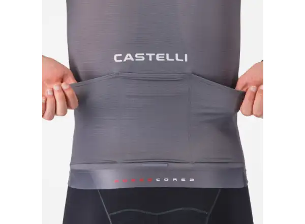 Castelli Aero Race 8S męska koszulka z krótkim rękawem Smoky Gray