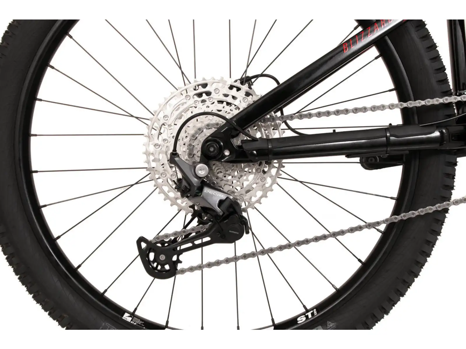 Rock Machine Bblizzard 70-297 rower z pełnym zawieszeniem Red/Black/White WZÓR