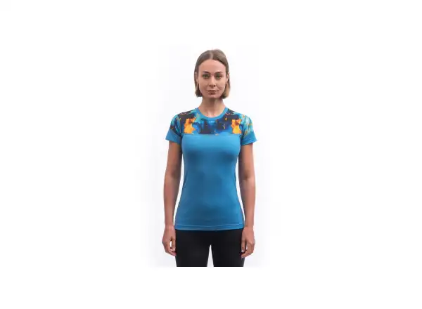 Sensor Merino Impress damska koszulka z krótkim rękawem niebieska/Universe