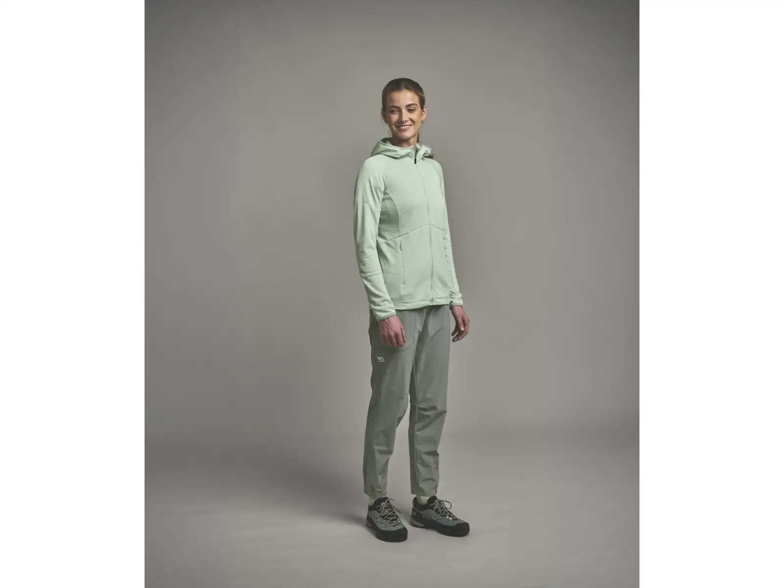 Ortovox Fleece Light Grid Hoody damska bluza Green Acid