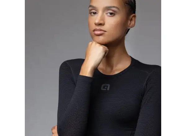 Alé Intimo Merino damska bielizna termoaktywna z długim rękawem Black