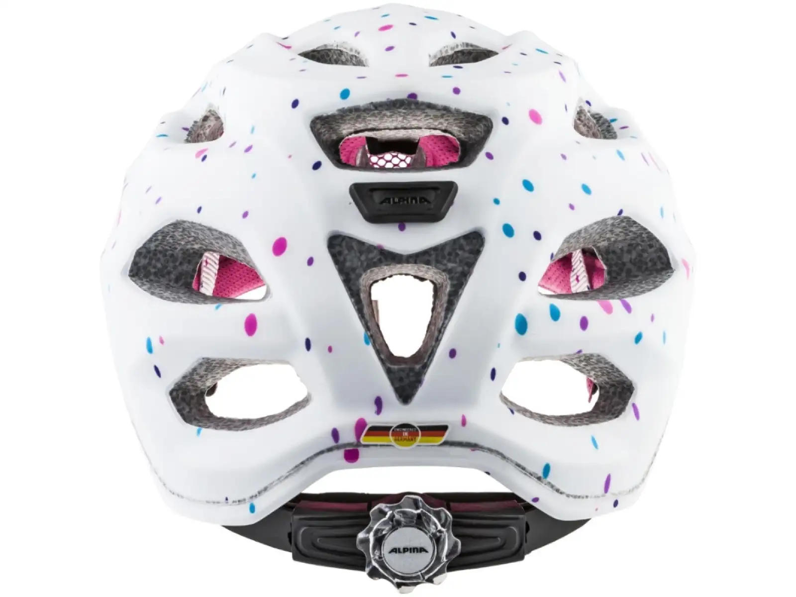 Alpina Carapax Jr. dziecięcy kask white polka dots