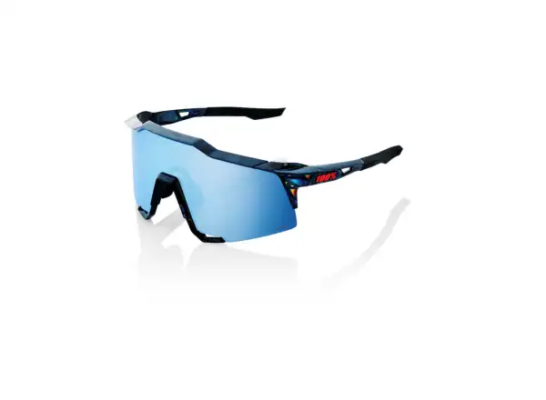 100% SPEEDCRAFT okulary rowerowe Black Holographic/Hiper blue Multilayer Mirror Lens