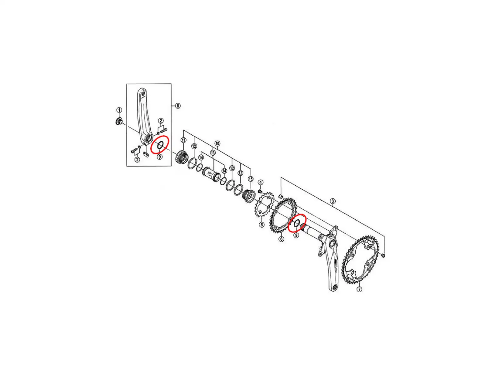 Shimano Y1F316000 O-Ring do korb Hollowtech II
