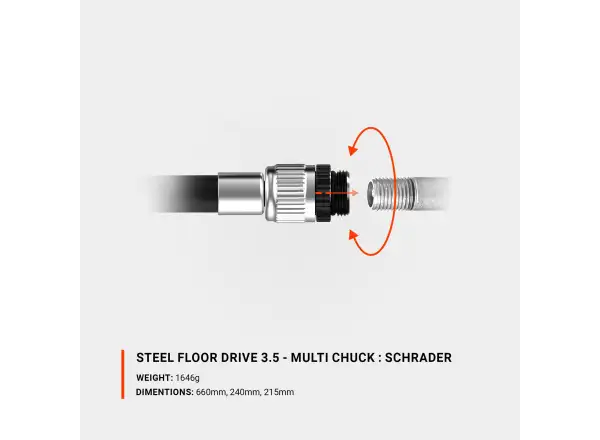 Lezyne Steel Floor Drive 3.5 Presta pompka warsztatowa
