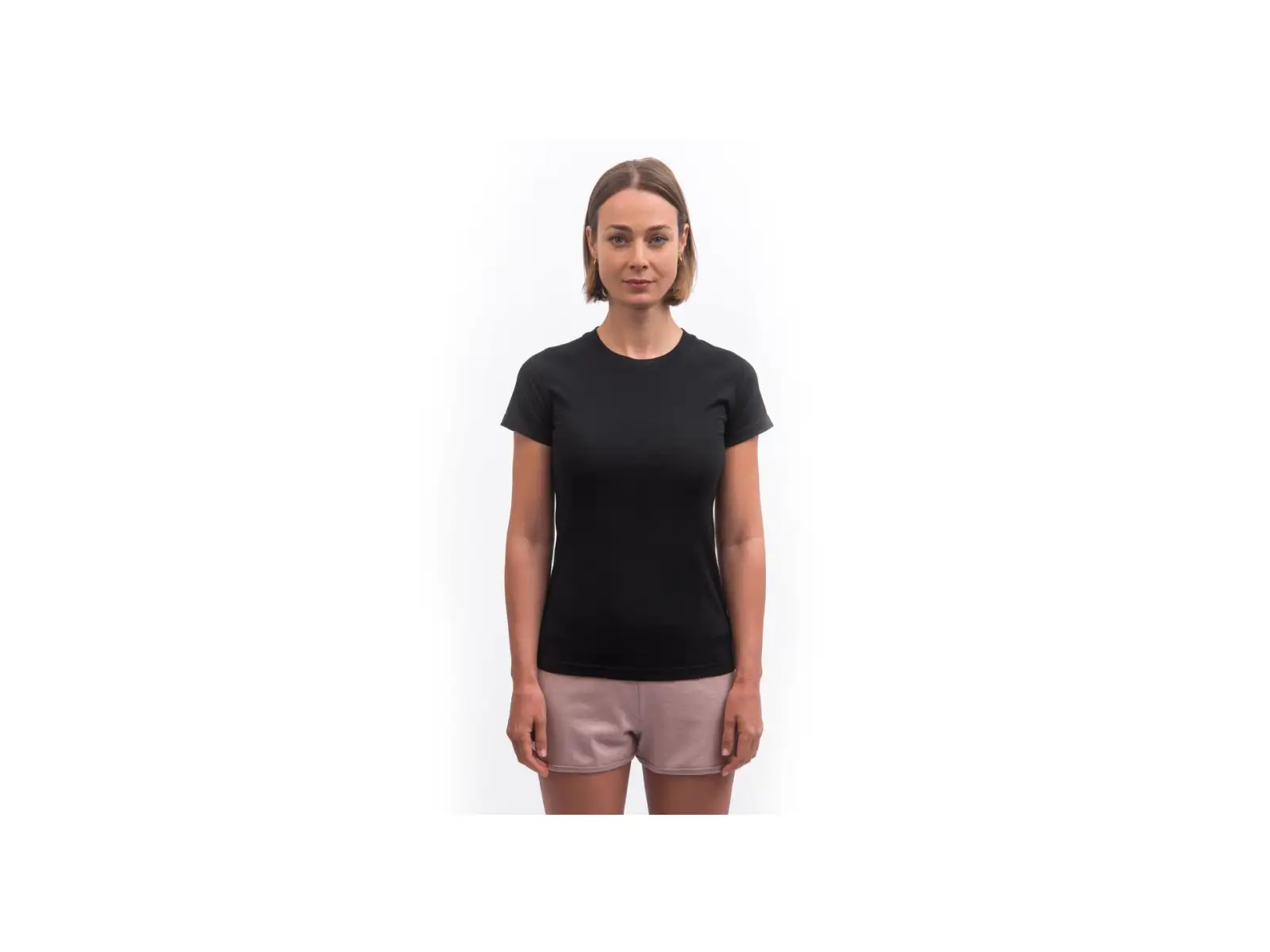 Sensor Merino Active No Logo damska koszulka krótki rękaw czarna