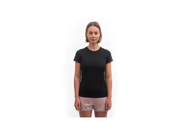 Sensor Merino Active No Logo damska koszulka krótki rękaw czarna