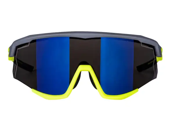 Force Sonic okulary rowerowe szary/fluo, niebieskofioletowe lustrzane szkła