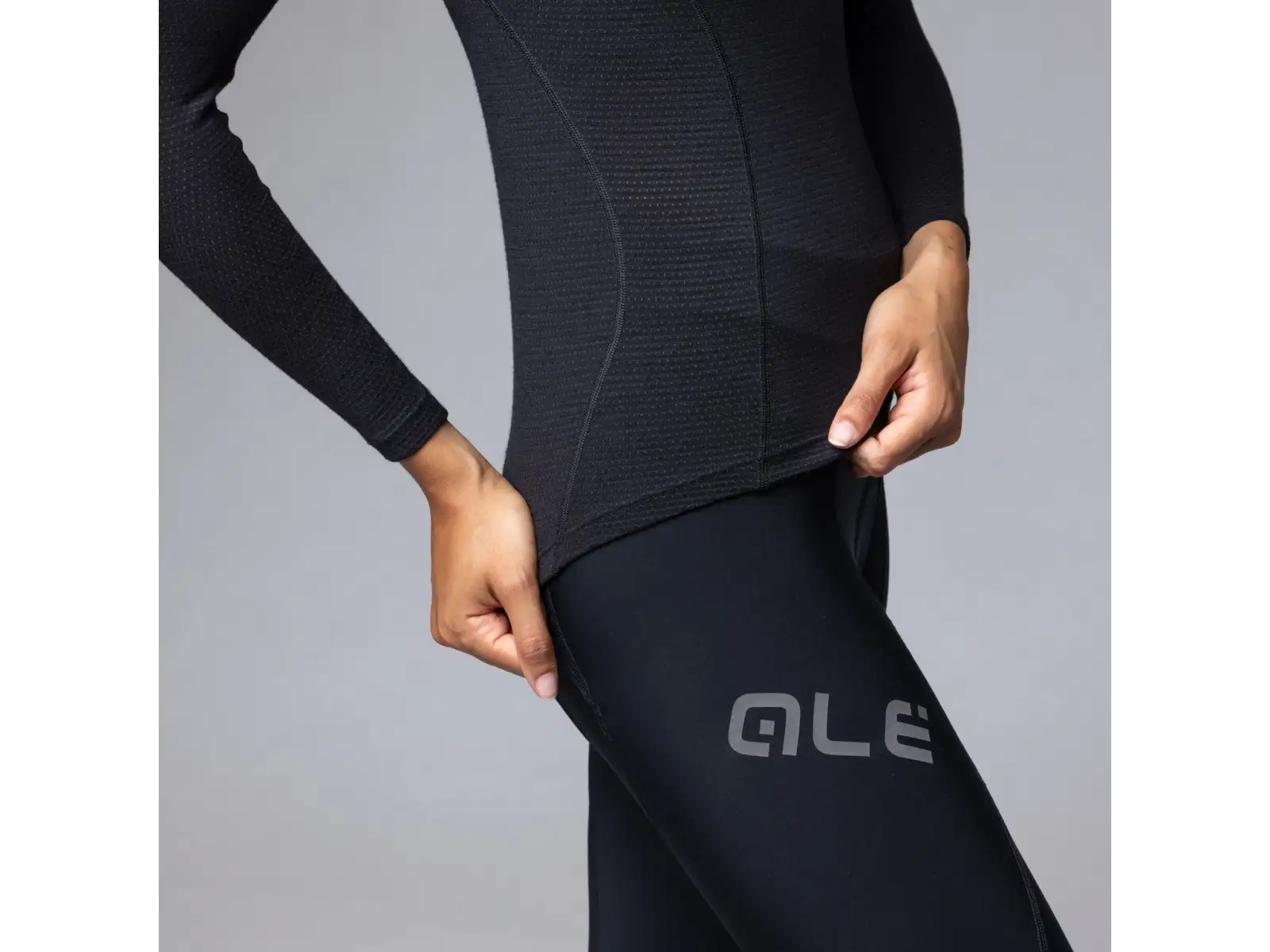 Alé Intimo Merino damska bielizna termoaktywna z długim rękawem Black