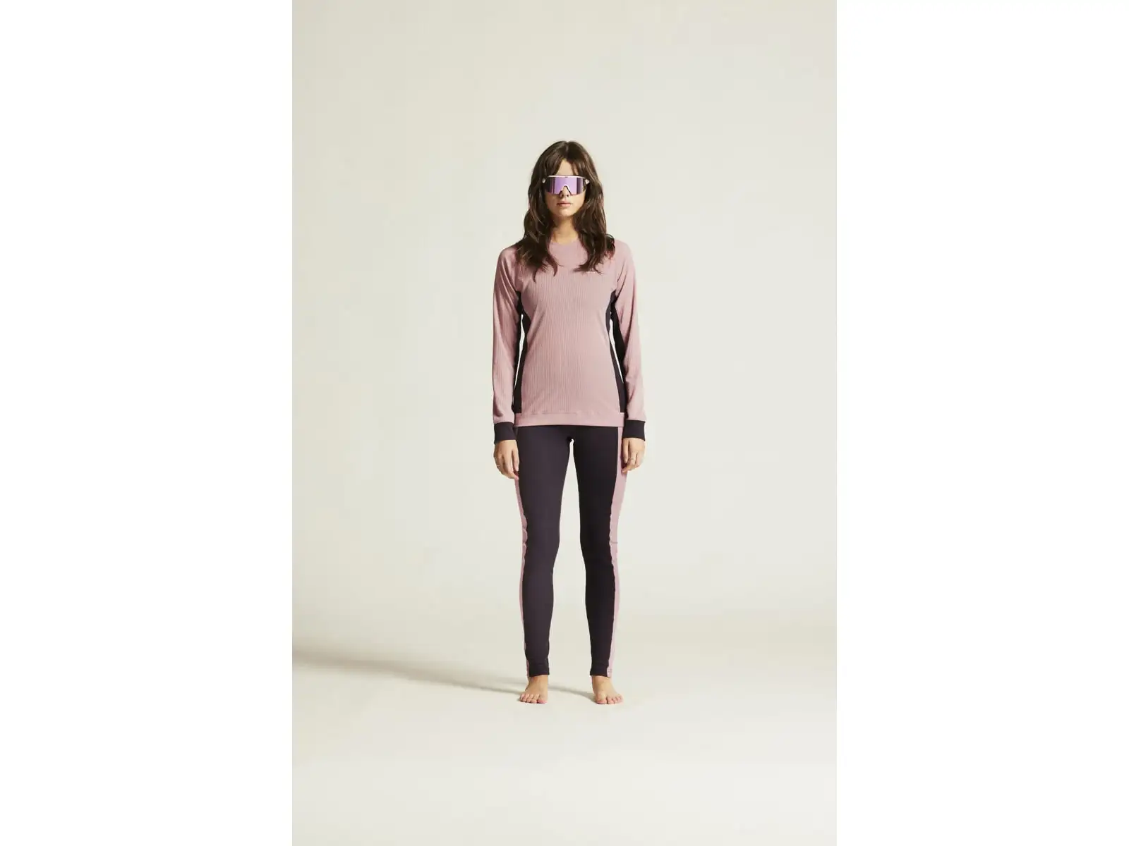 Craft Core Dry Baselayer damski zestaw koszulka długi rękaw+spodnie różowy