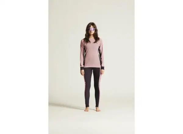 Craft Core Dry Baselayer damski zestaw koszulka długi rękaw+spodnie różowy