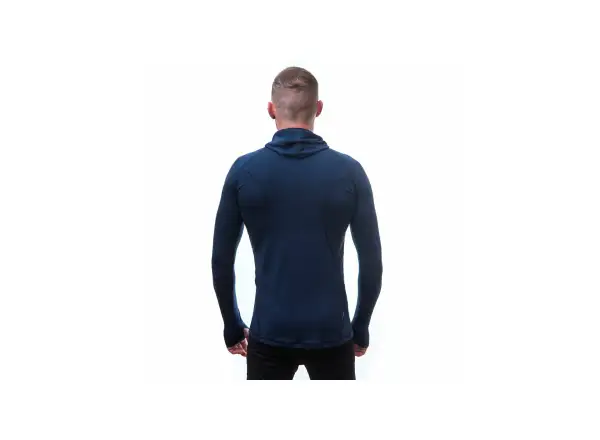 Sensor Merino DF męska koszulka z długim rękawem z kapturem Deep Blue