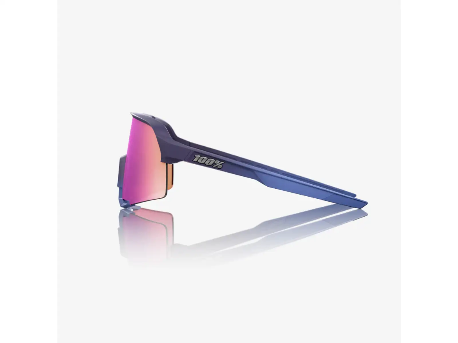 100% S3 okulary przeciwsłoneczne Satin Storm Metallic/Purple Mirror
