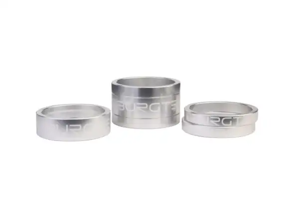 Burgtec Spacer Kit zestaw podkładek pod mostek 5/5/10/20 mm srebrna