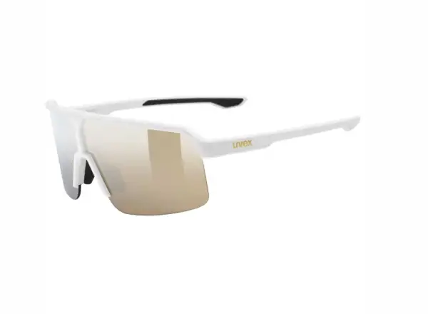 Uvex Ramp okulary rowerowe White matt/Mirror Gold