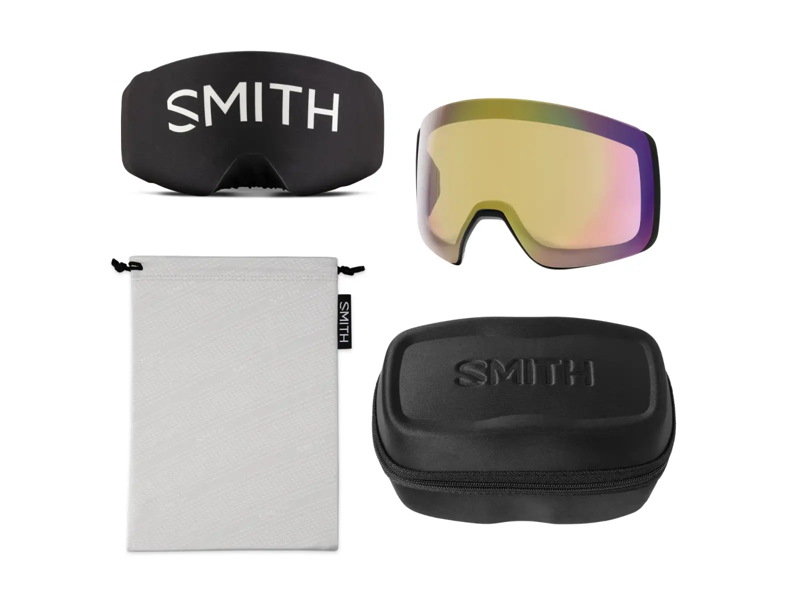Smith 4D Mag XL gogle narciarskie Black / ChromaPop Sun Red Mirror (2 szyby)