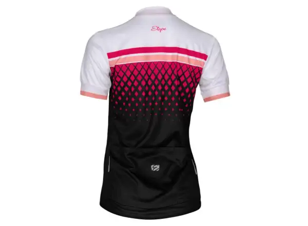 Etape Diamond damski dres krótki rękaw biała/różowa