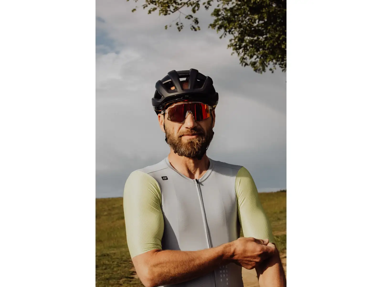 Force Strive okulary rowerowe transparentne/czerwone lustrzana soczewka