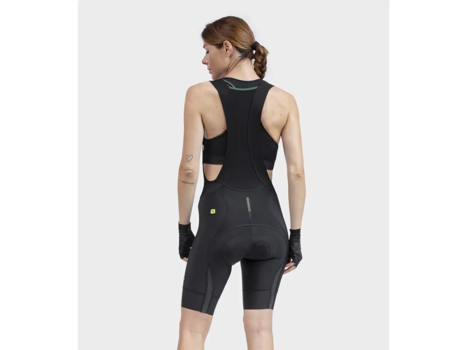 Alé PR-R Green Speed damskie spodenki z wkładką i szelkami Black