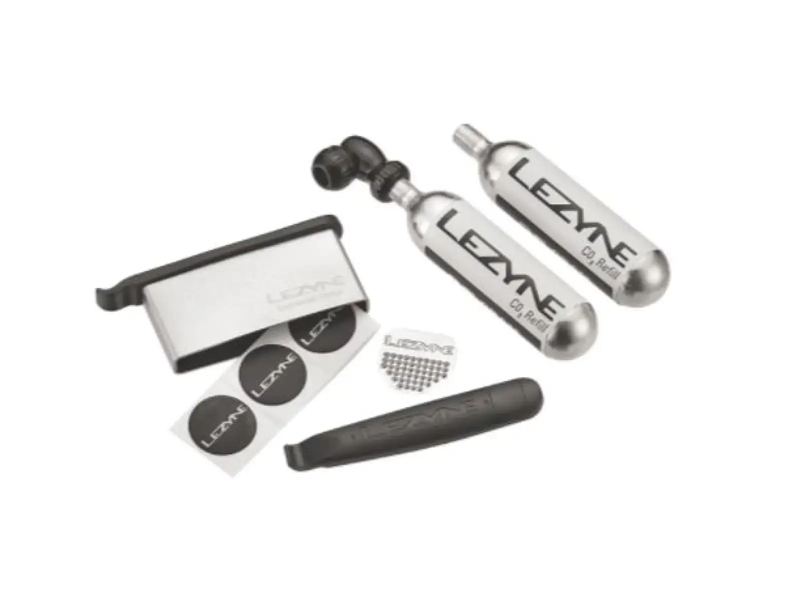 Lezyne Twin Kit zestaw do naprawy dętek 25 g czarna/srebrna