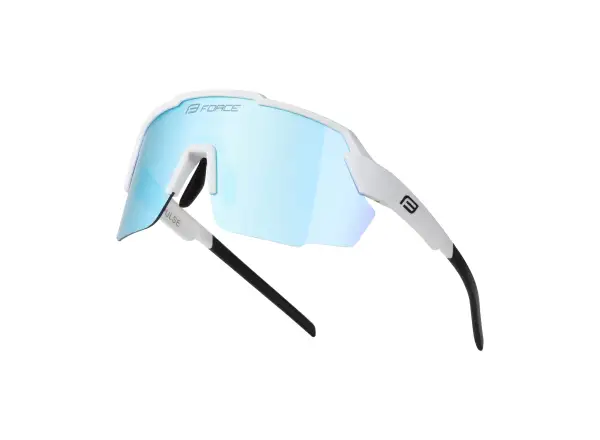 Force Pulse okulary rowerowe białe/niebieskie lustrzane szkło