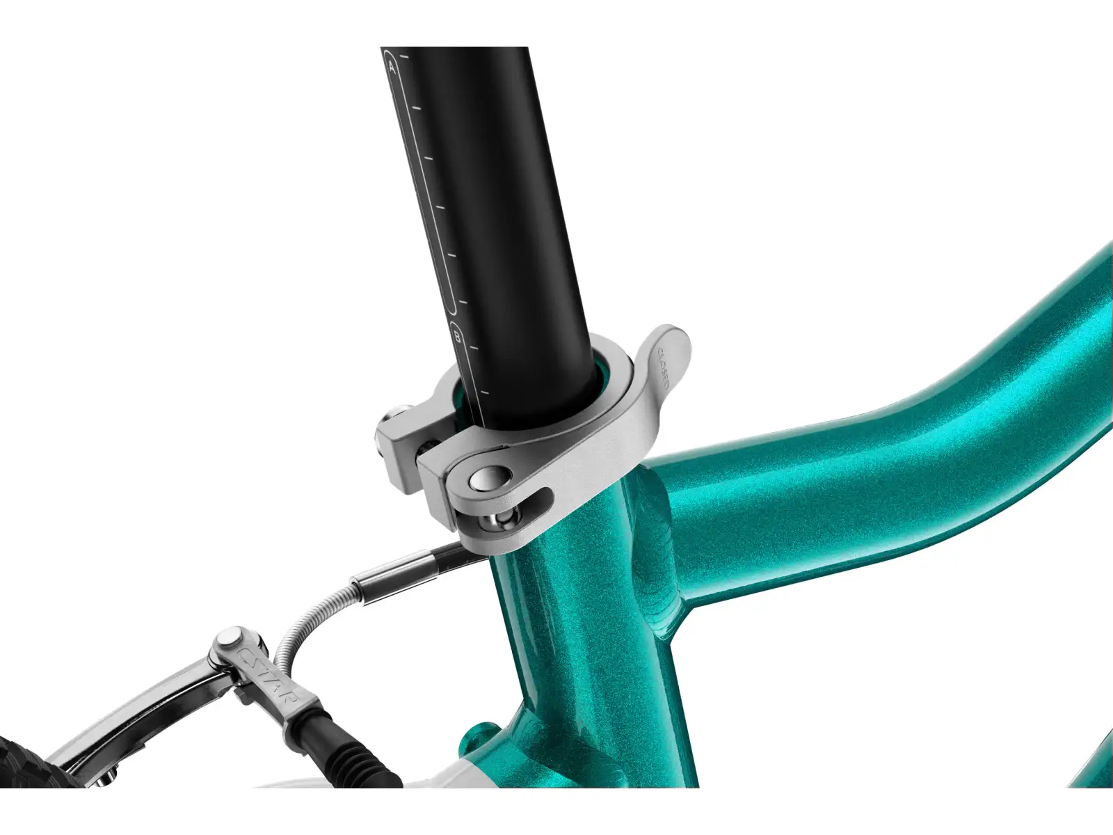 Woom GO 3 Automagic rower dziecięcy 16" Metallic Turquoise