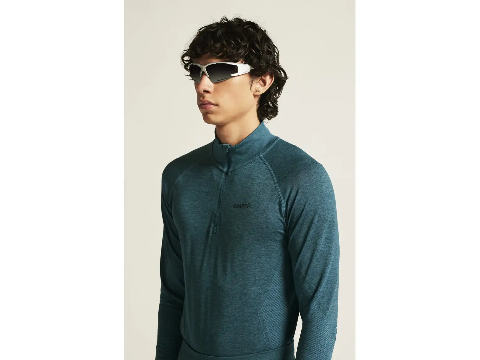 Craft Core Dry Active Comfort Zip męska koszulka długi rękaw zielona