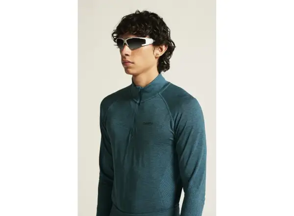 Craft Core Dry Active Comfort Zip męska koszulka długi rękaw zielona