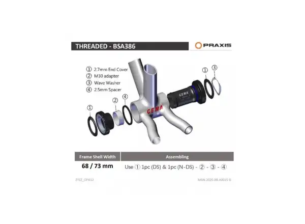 Cema Praxis M30 suport rowerowy Steel czarna BSA