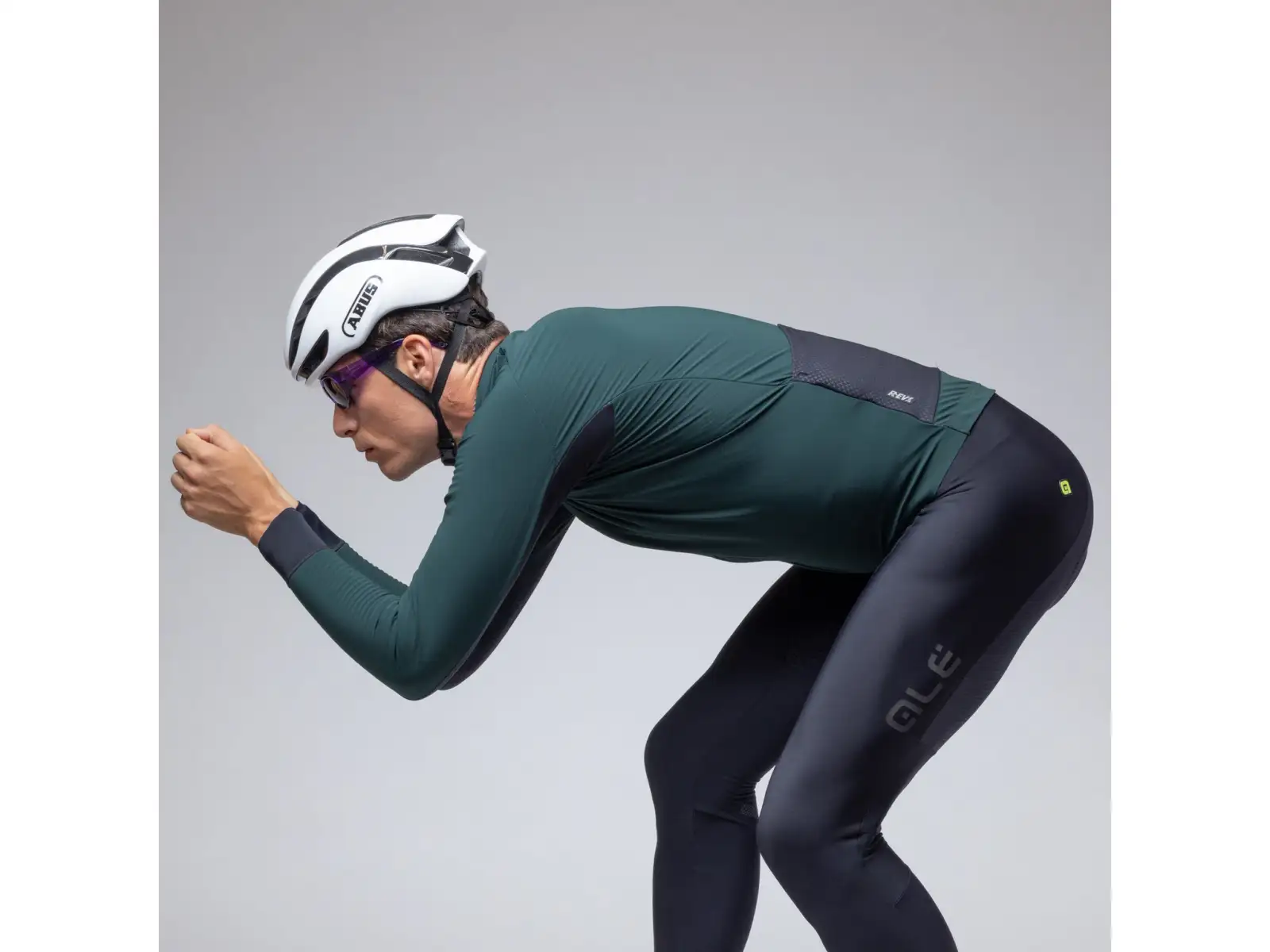 Alé R-EV1 Thermo Shield męska zimowa kurtka rowerowa Bottle Green