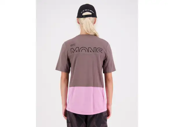 Mons Royale Tarn Merino Shift damska koszulka z krótkim rękawem Pop Pink/Iron