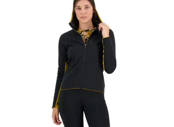 Mons Royale Approach Merino Shift Fleece Hood damska bluza dlugi rekaw czarna
