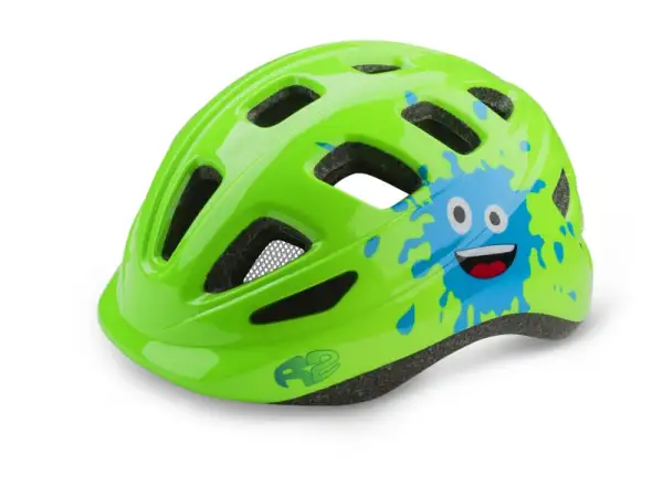 R2 Bunny dziecięcy kask rowerowy neon zielony/niebieski