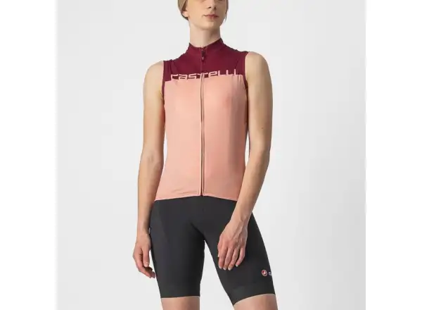 Castelli Velocissima damska koszulka bez rękawów blush/bordeaux