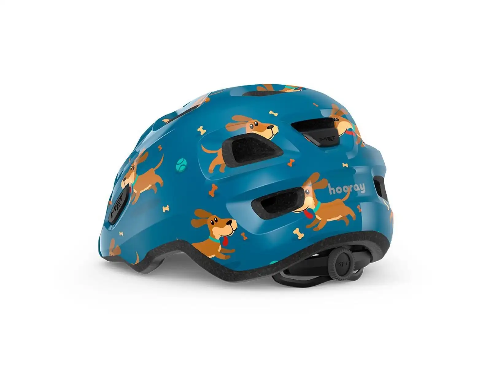 MET Hooray dziecięcy kask niebieski jamnik