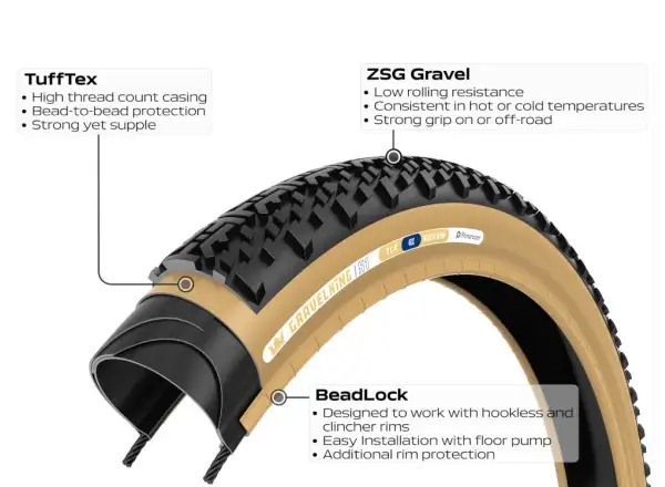 Panaracer GravelKing X1 opona 700x45 czarna/brązowa