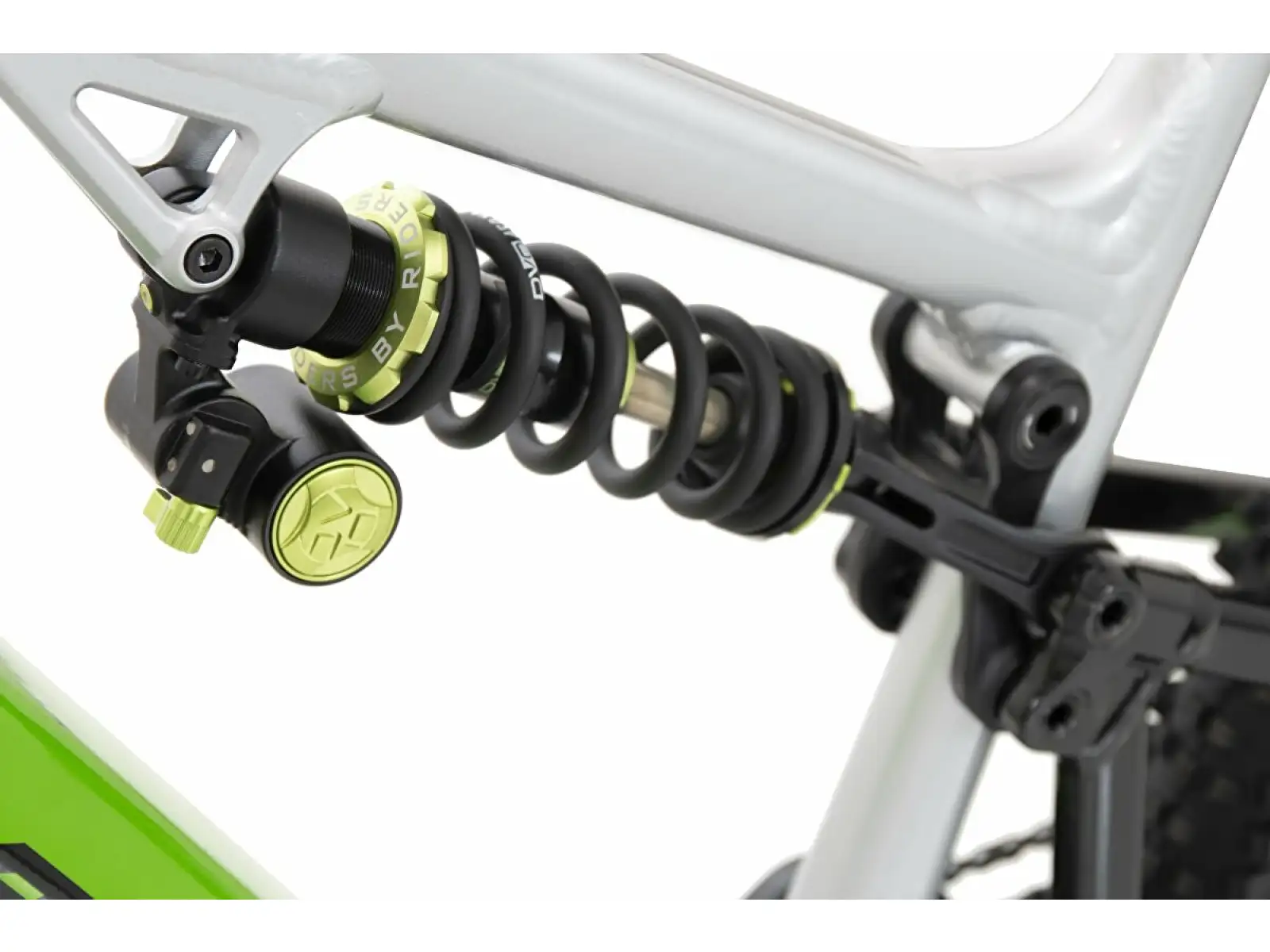Rock Machine Blizzard INT e90-297 Gloss Silver/Black/Green rower elektryczny z pełnym zawieszeniem