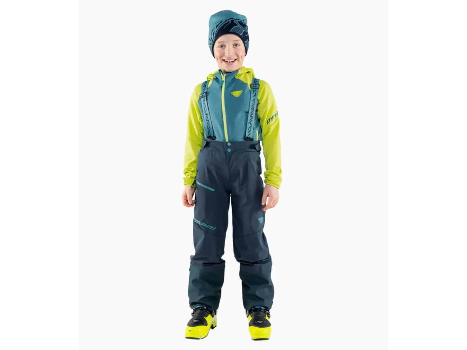 Dynafit Youngstar 3L dziecięce spodnie z szelkami Blueberry/Storm Blue