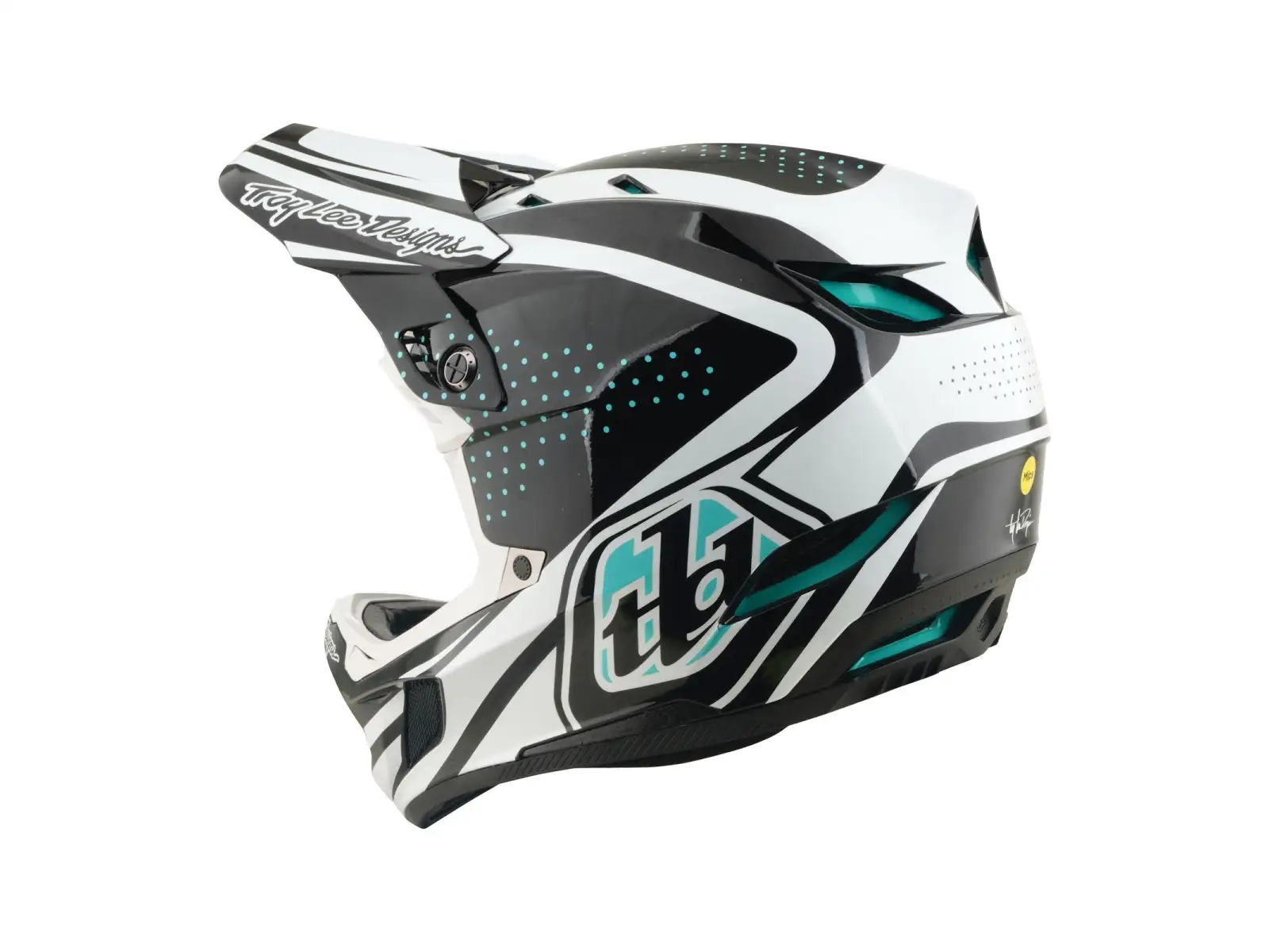 Troy Lee Designs D4 Composite MIPS kask Crest Real Teal
