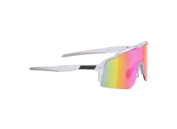 Force Strive okulary rowerowe transparentne/różowe lustrzane szkło