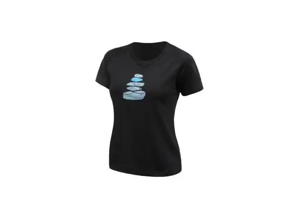 Sensor Merino Blend Stone damska koszulka krótki rękaw czarna