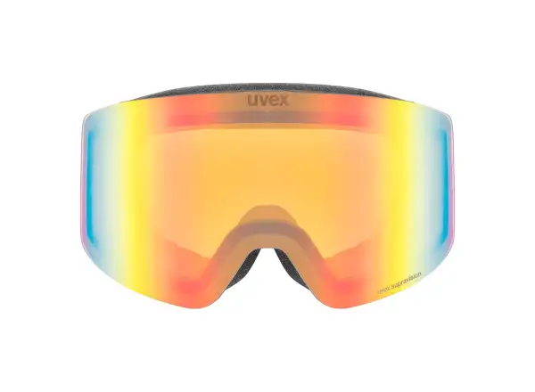 Uvex Provoque FM gogle narciarskie black matt/rainbow - yellow
