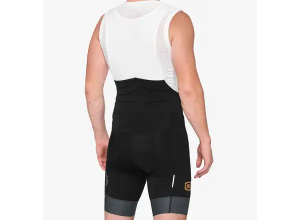 100% Exceeda męskie spodenki na szelkach z wkładką Black/Charcoal