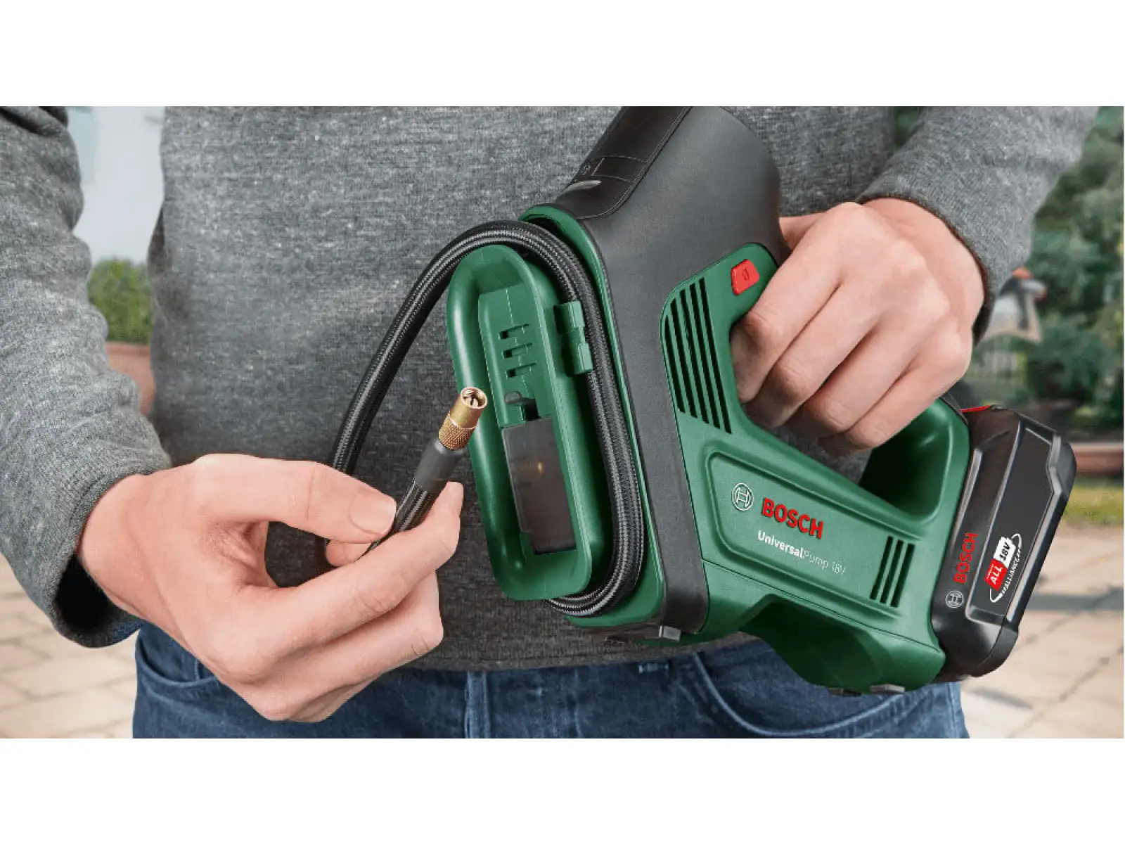 Bosch UniversalPump 18V Bezprzewodowa Pompa Pneumatyczna + Zestaw Startowy 18V