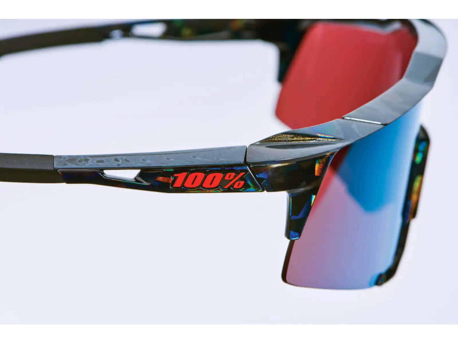 100% SPEEDCRAFT okulary rowerowe Black Holographic/Hiper blue Multilayer Mirror Lens