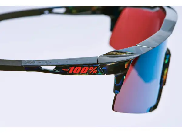 100% SPEEDCRAFT okulary rowerowe Black Holographic/Hiper blue Multilayer Mirror Lens