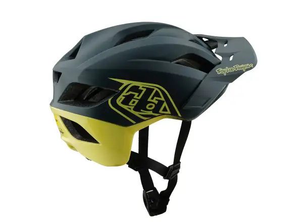 Troy Lee Designs Flowline SE kask Badge Gray/GLO Yellow