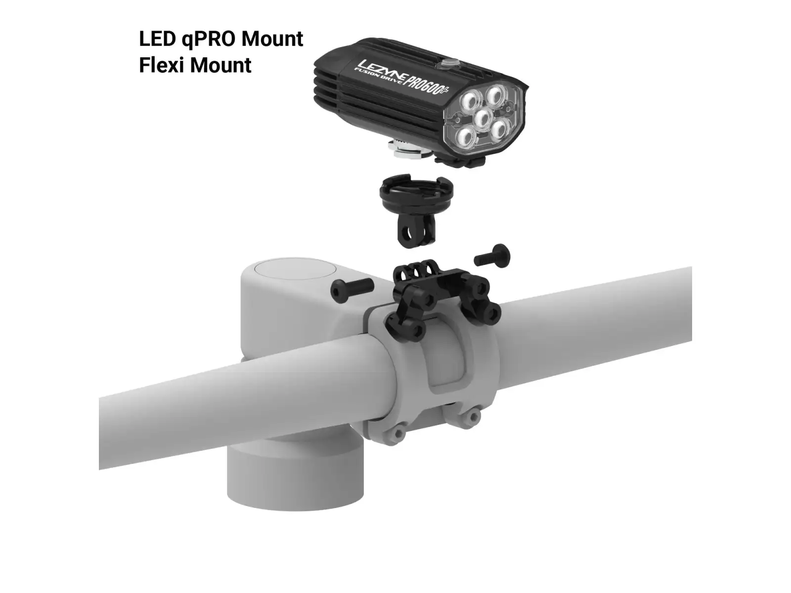 Lezyne LED qPRO Mount uchwyt lampki Black