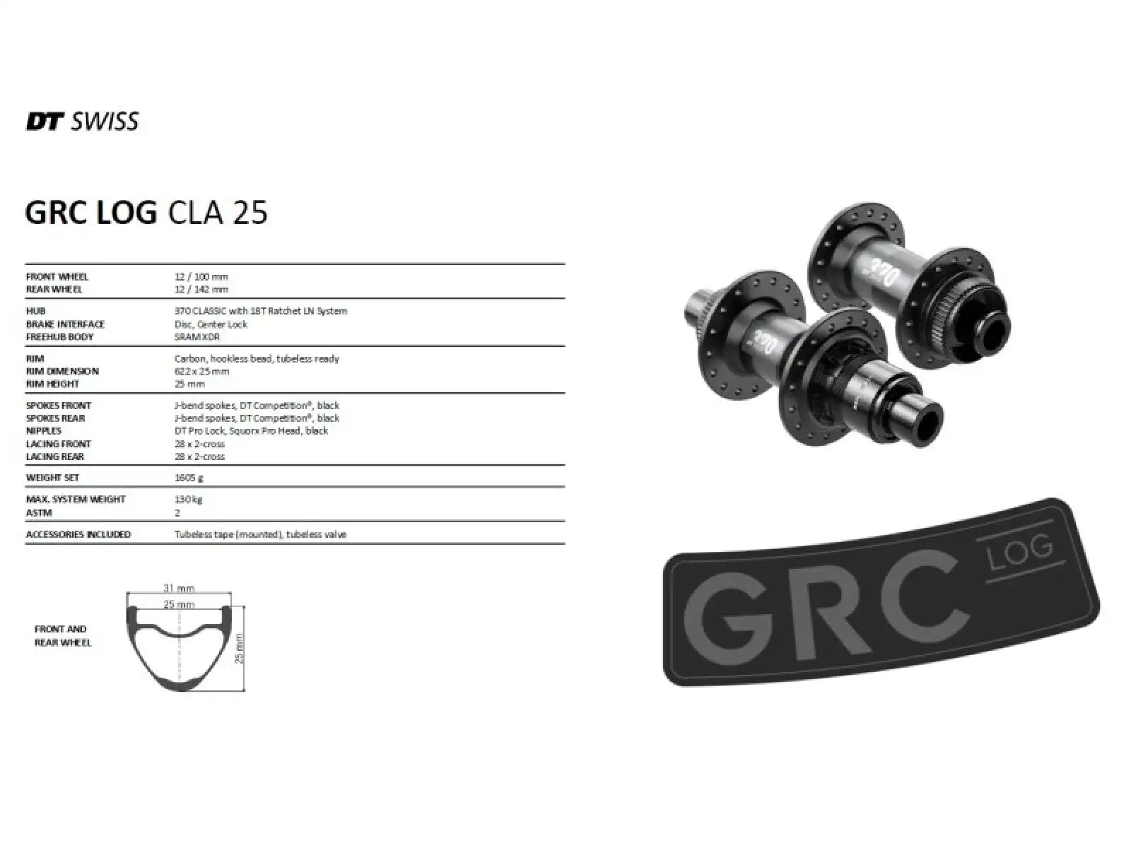 DT GRC LOG 25 Gravel Zaplecione koła