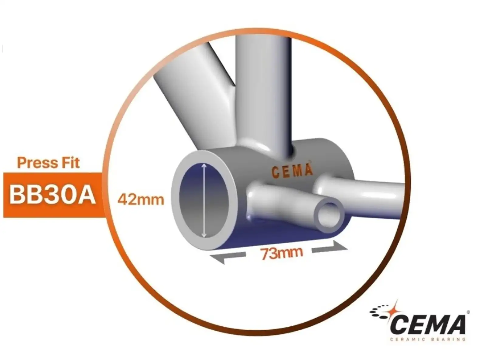 Cema BB30A-asymetryczny Interlock 24 mm oś suportu Steel czarna
